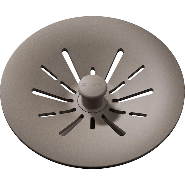 Quartz Perfect Drain 3-1/2" Removable Polymer Basket Strainer and Rubber Stopper Silvermist